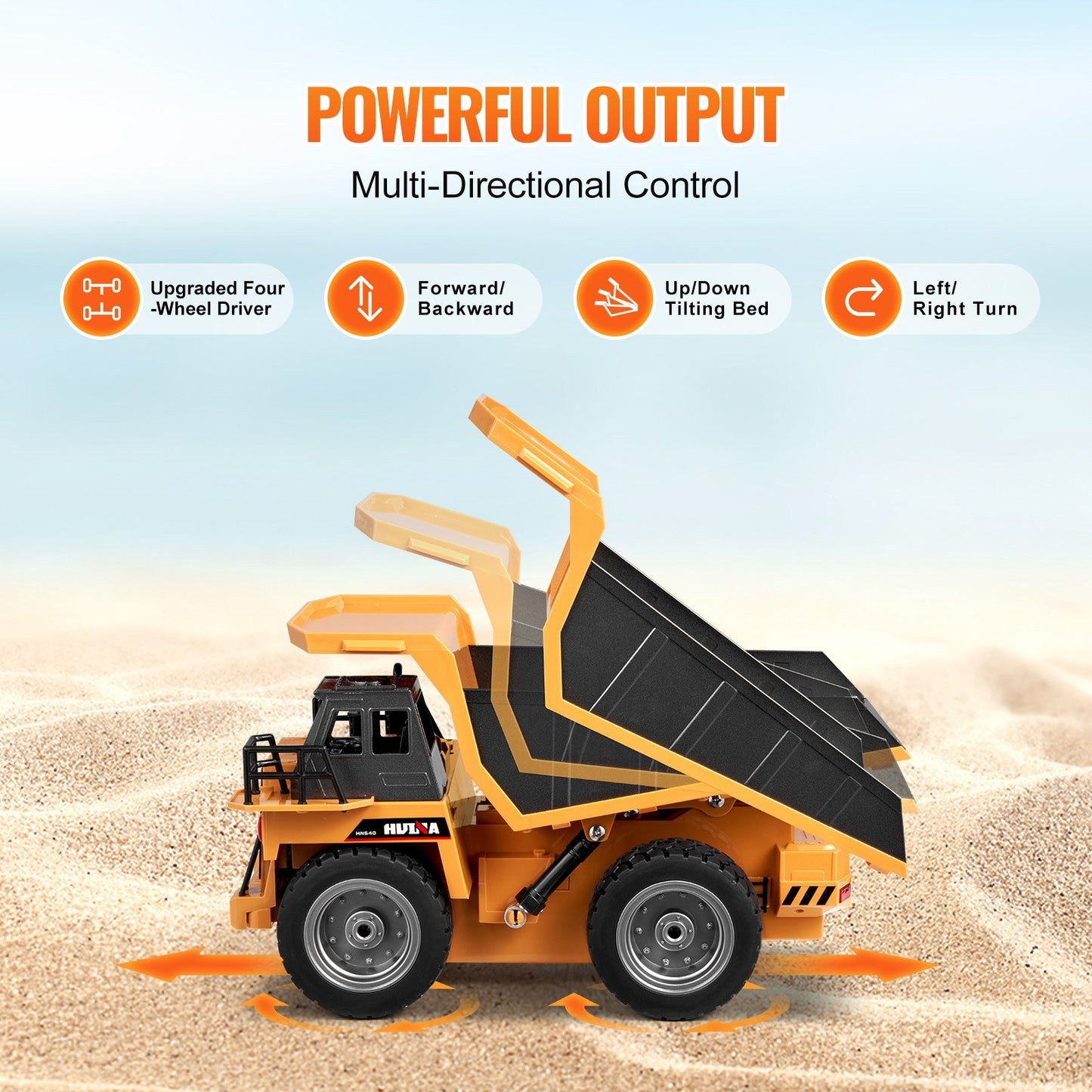 US Local Christmas Gift VEVOR RC Remote Control Dump Truck Toy Construction Vehicle Toy 9CH  Scale