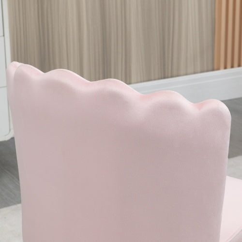 UK Local HOMCOM Velvet-Feel Shell Accent Chair