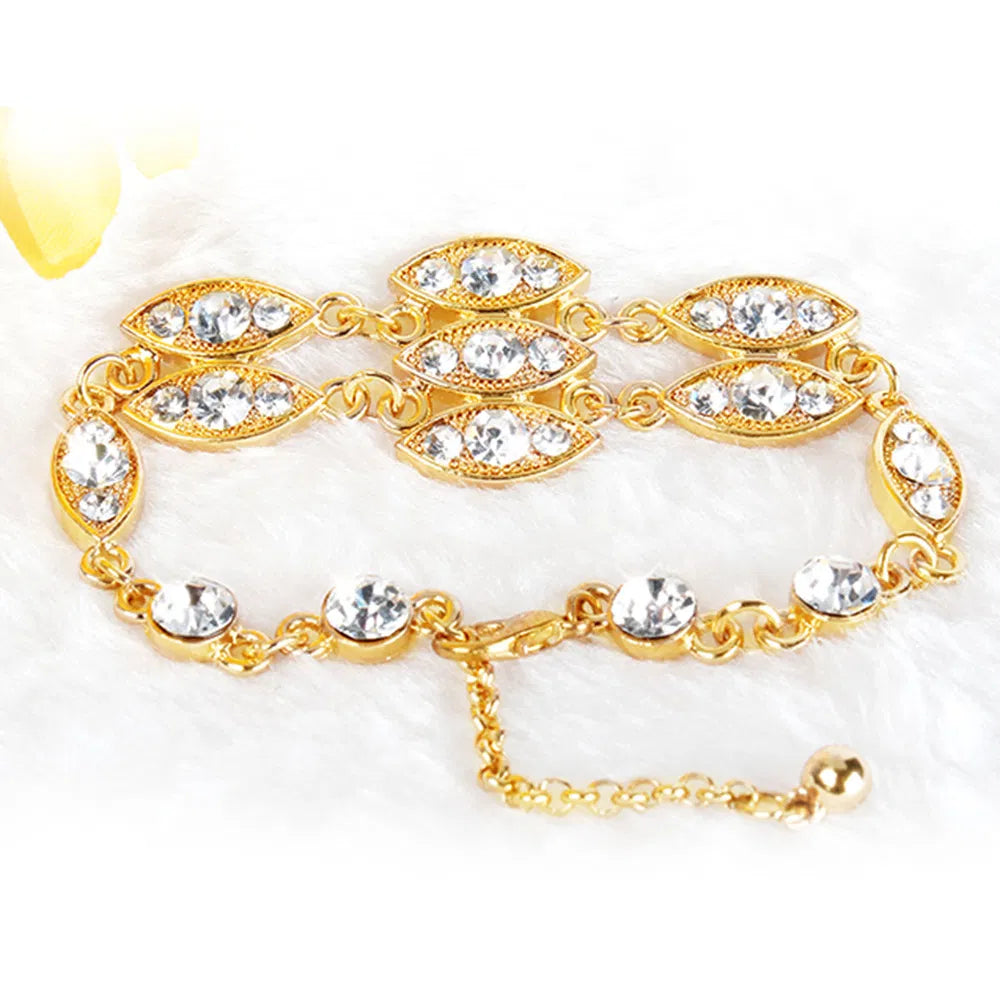 US Local Noble Burnished Gold Bling Rhinestone Bracelet
