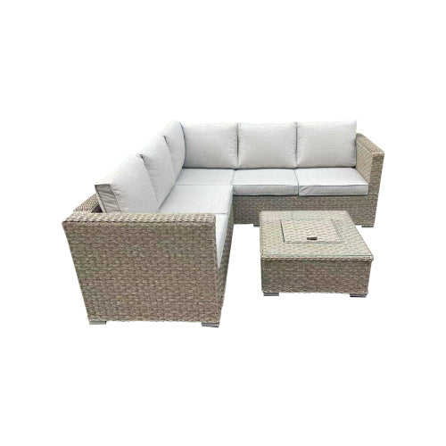 UK Local Patio Furniture Set, Waterproof Outdoor Furniture With Coffee Table,3 Seater For Porch Balcony, Brown
