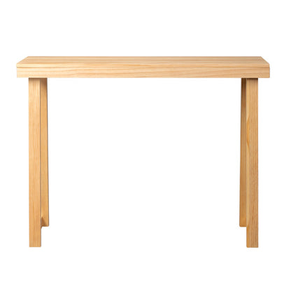 US Local Wooden Trapezoidal Leg Tabletop With Edge Pine Entrance Table