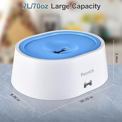 US Local 2L 70oz Spill-Proof Dog Slow Flow Drinking Bowl With Activated Carbon Filter