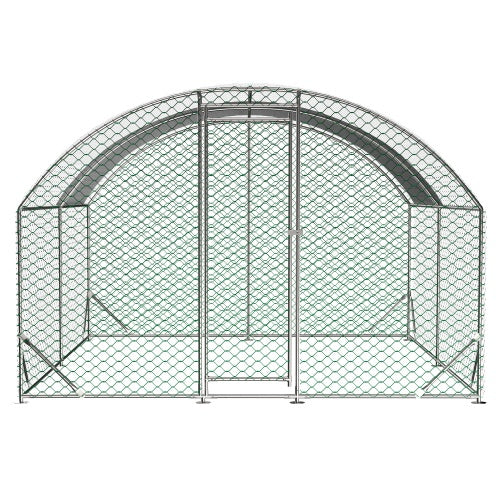 US Local Large Chicken Coop Metal Chicken Run With Waterproof And Anti-UV Cover, Dome Shaped Walk-in Fence Cage Hen House For Outdoor And Yard Farm Use, 1 Tube Diameter, 9.84 X 13.12 X 6.56