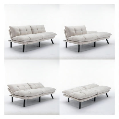 US Local Cream Convertible Folding Modern Sofa Bed