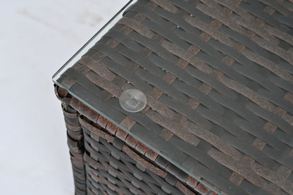 US Local Patio Furniture, Outdoor Furniture, Seasonal PE Wicker Furniture, 5 Set Wicker Furniture With Temper