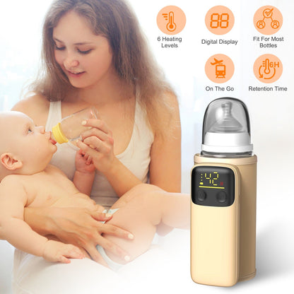 US Local 1 Pc Portable Bottle Warmer With Night Light On The Go Baby Milk Warmer Milk Formula Warmer For Home Travel With 6 Heating Levels