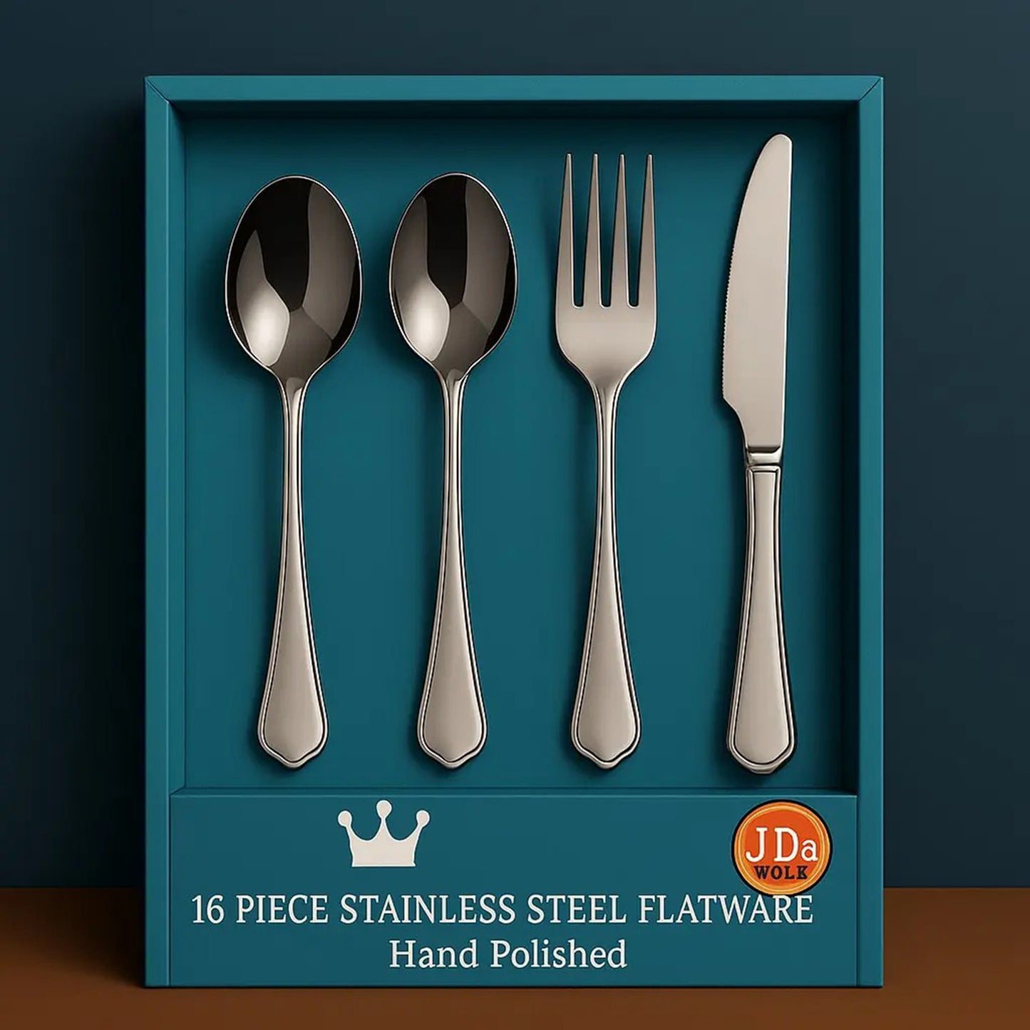 US Local 16 Piece Luxury High-end Silver Tableware Family Utensil Set - Stainless Steel 4-person Utensil Service Including Fork, Knife, Spoon, And Teaspoon - Durable, Elegant, Rust Proof Utensil Set, USPS Ship