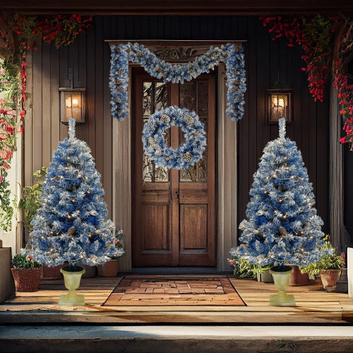 US Local Pre-lit Christmas Tree Artificial Christmas 4-piece Set