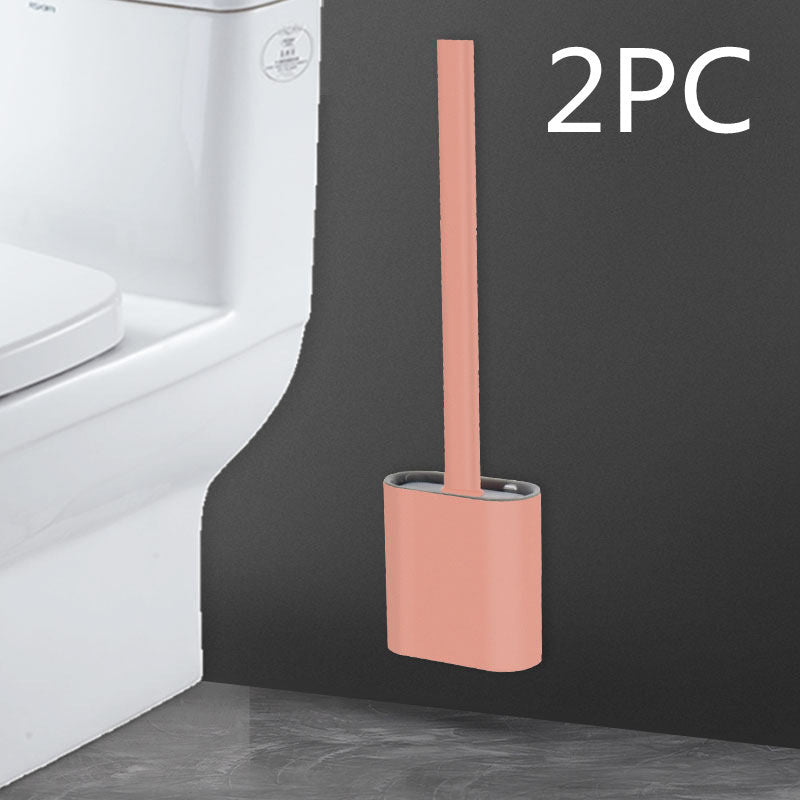 Creative Wall-Mounted Soft Brush With Cover For Toilet Washing
