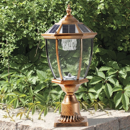 US Local Vintage Gold Solar Pillar Headlight With Dimmable LED 1-Pack
