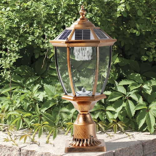 US Local Vintage Gold Solar Pillar Headlight With Dimmable LED 1-Pack