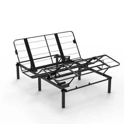 US Local Zero Clearance Adjustable Bed Base Frame Head And Foot Incline Quiet Motor Queen Size Zero Gravity, Dual USB A C Ports