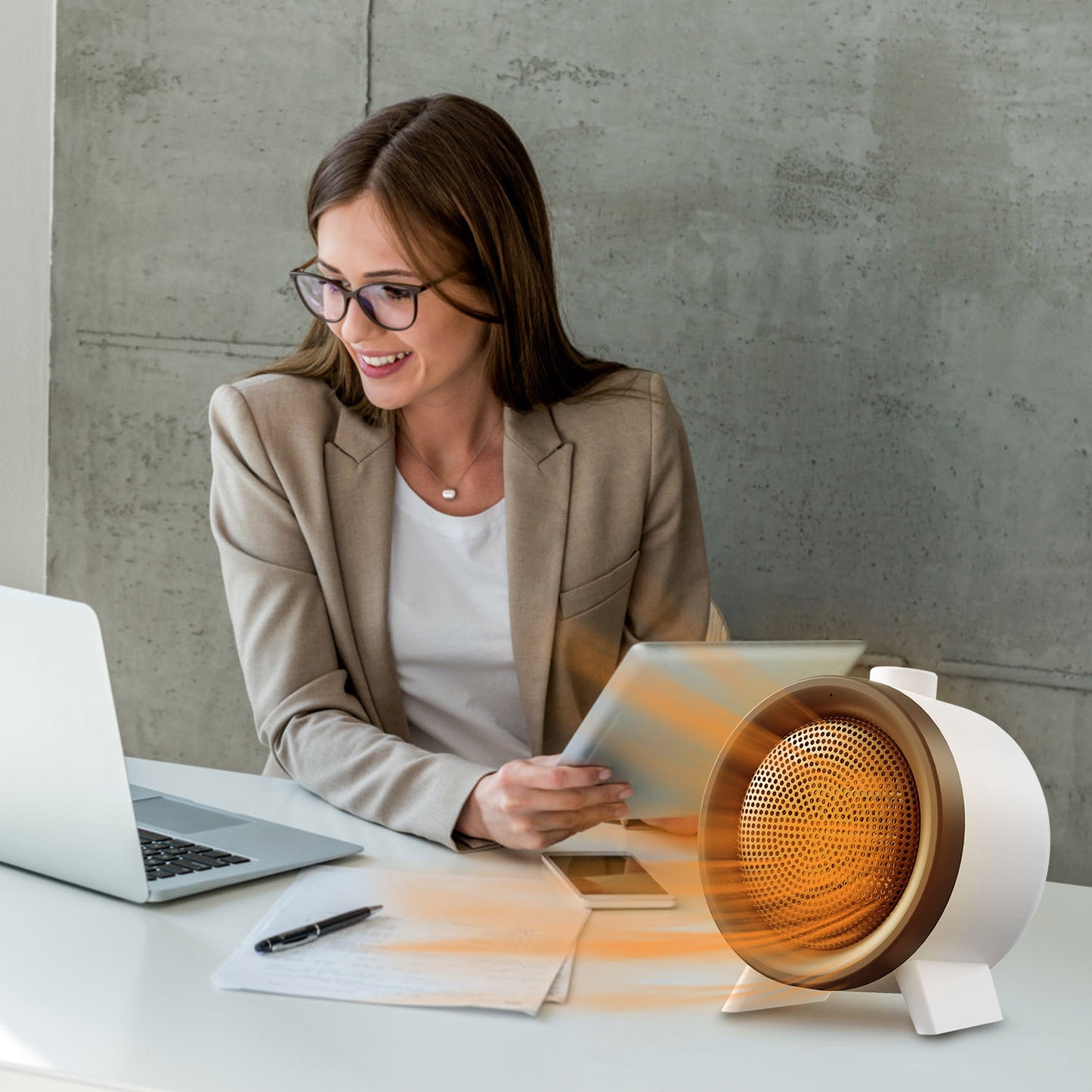 US Local 1Pc  Electric Space Heater Ceramic Heater Fan Heating Fan With 3 Modes 3S Fast Heating Tip-over Overheating Protection For Home Office Dormitry