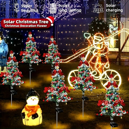 US Local 2pcs Solar Christmas Cedar Tree Lights Outdoor Lawn Ground Plug Patio Landscape Balcony Christmas