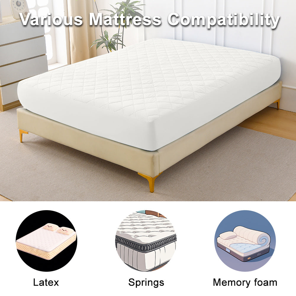US Local Diamond Grid Ultrasonic Waterproof Mattress Protector