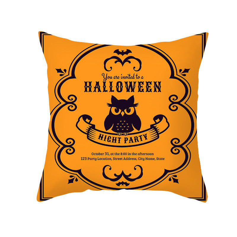 40 Style Halloween Pillowcase Pumpkin Letter Fly Velvet Pillow Cushion Cover