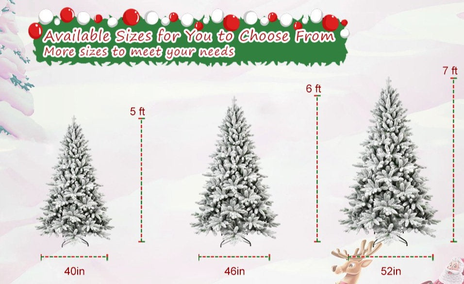 US Local White Christmas Treemixed Flocked Tree