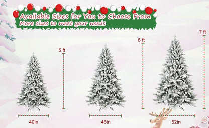 US Local White Christmas Treemixed Flocked Tree