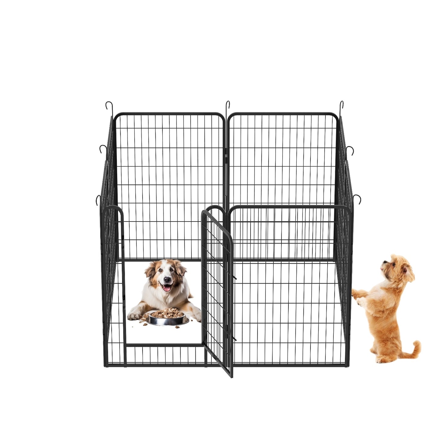 8 Panels Heavy Duty Metal Playpen With Door,39.37 H Dog Fence Pet Exercise Pen For Outdoor, Indoor