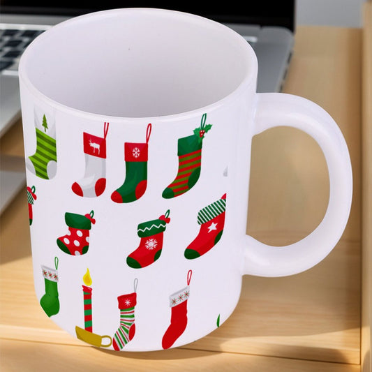 POD US Local White mug with full print, Christmas Socks 0012