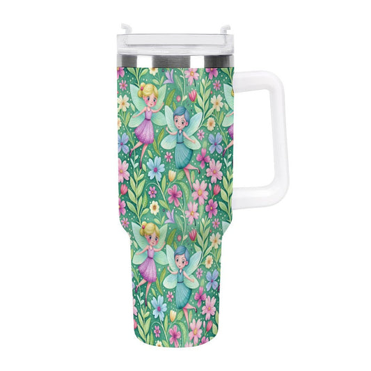 PHDT00192 POD US Local Tumbler 40 oz Large Capacity Car Cup Fairy, Spring, Flowers