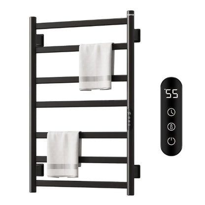 US Local SIOYIE Towel Warmer Bathroom Wall Mounted 7 Bars Electric Towel Drying, 150W 800 X500 MM Heated Towel Rack With Intelligent Touch Screen Timer And Temperature Control