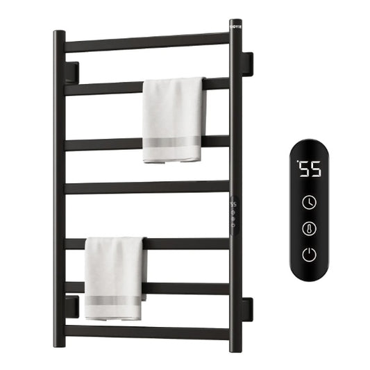 US Local SIOYIE Towel Warmer Bathroom Wall Mounted 7 Bars Electric Towel Drying, 150W 800 X500 MM Heated Towel Rack With Intelligent Touch Screen Timer And Temperature Control
