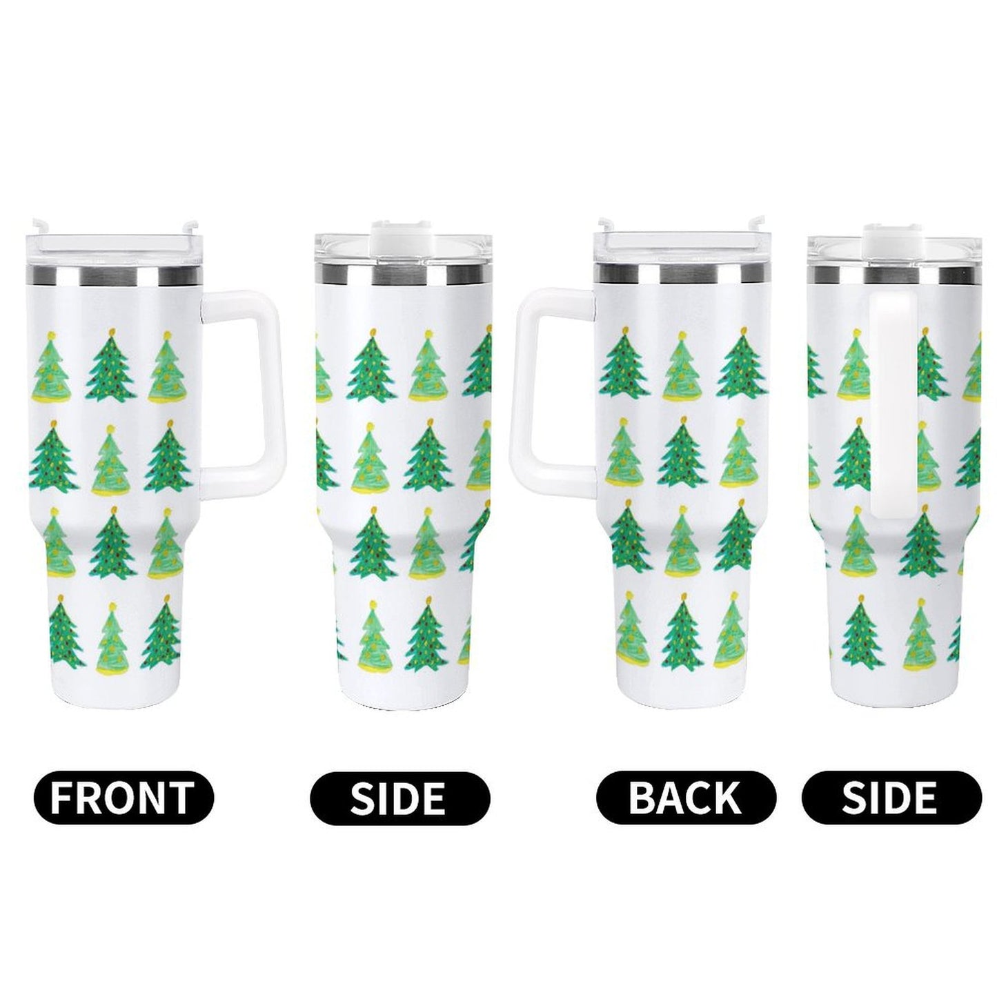 PHDT00064 POD US Local Tumbler 40 oz Large Capacity Car Cup Christmas Tree, Painted, Green
