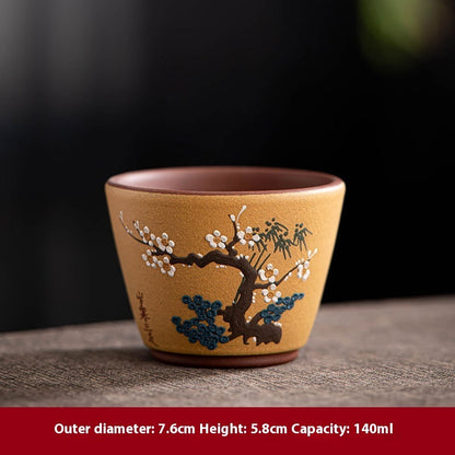 Yixing Purple Sand Pile Painting Personal Cup