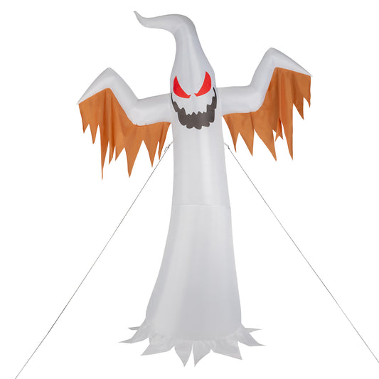 US Local 12ft 4pcs LED Lights Giant Scary Ghost Flames and Flashing Red Eyes Inflatable Halloween Decoration