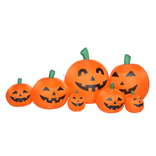 US Local 7ft Classic 7pcs LED String Lights 7pcs Pumpkin Inflatable Halloween Decoration