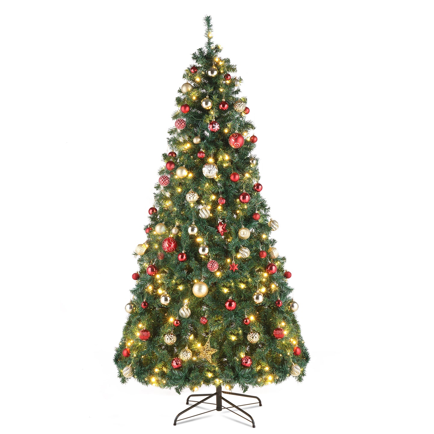 US Local 7ft Automatic Tree Structure PVC Material 450 Lights Warm Color 8 Modes 1050 Branches Christmas Tree Green