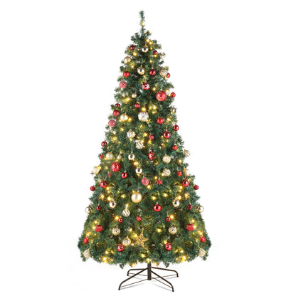 US Local 7ft Automatic Tree Structure PVC Material 450 Lights Warm Color 8 Modes 1050 Branches Christmas Tree Green