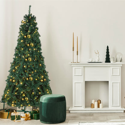 US Local 7ft Automatic Tree Structure PVC Material 450 Lights Warm Color 8 Modes 1050 Branches Christmas Tree Green