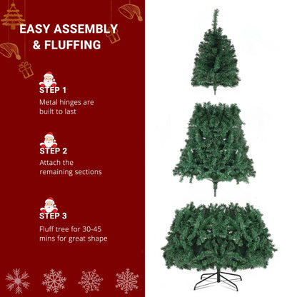 US Local 7ft Automatic Tree Structure PVC Material 450 Lights Warm Color 8 Modes 1050 Branches Christmas Tree Green