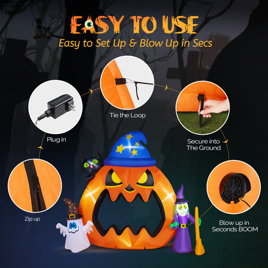 US Local 6.9ft Pumpkin  Inflatable Halloween Decoration