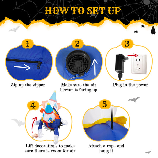US Local 3.3 FT Halloween Inflatable Clown Broke Out from Window Outdoor Decorations, Scary Blow up Decor with Built-in LED Lights for Holiday Party Yard Lawn Garden Decor Indoor Outdoor