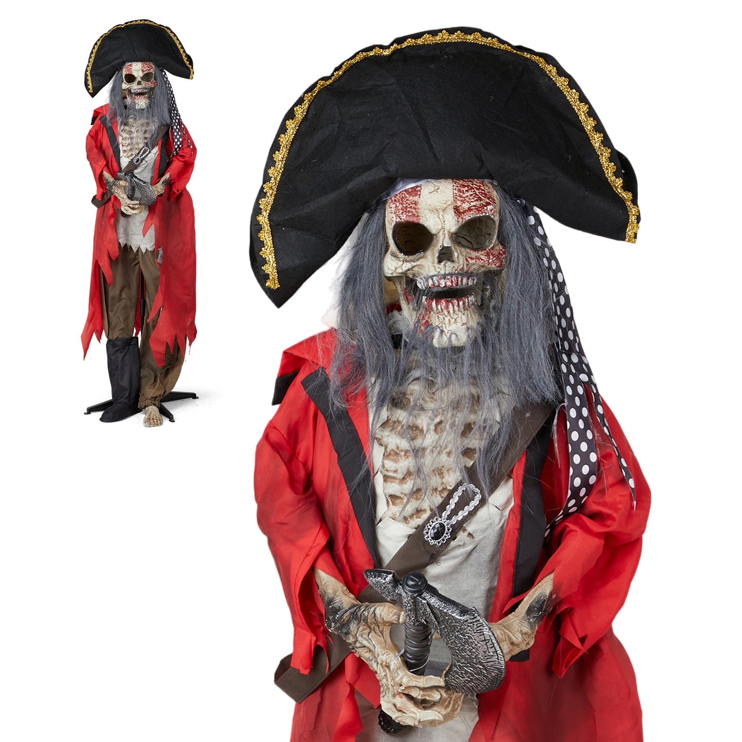 US Local 6.3ft Pirate  Halloween Standing Decoration