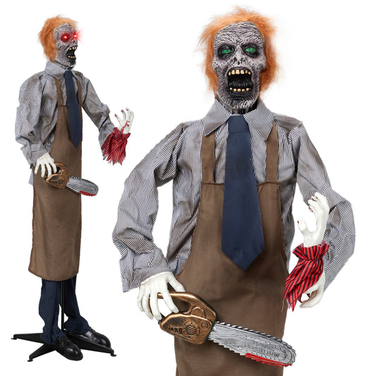 US Local 5.7ft Chainsaw Man Halloween Standing Decoration