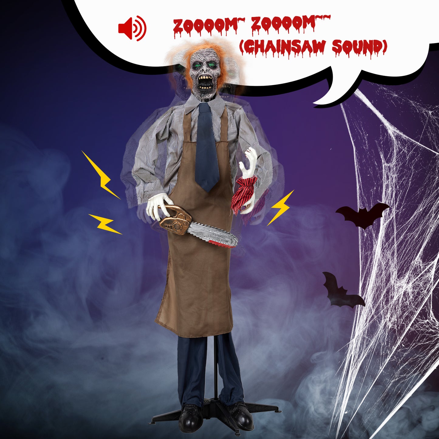 US Local 5.7ft Chainsaw Man Halloween Standing Decoration