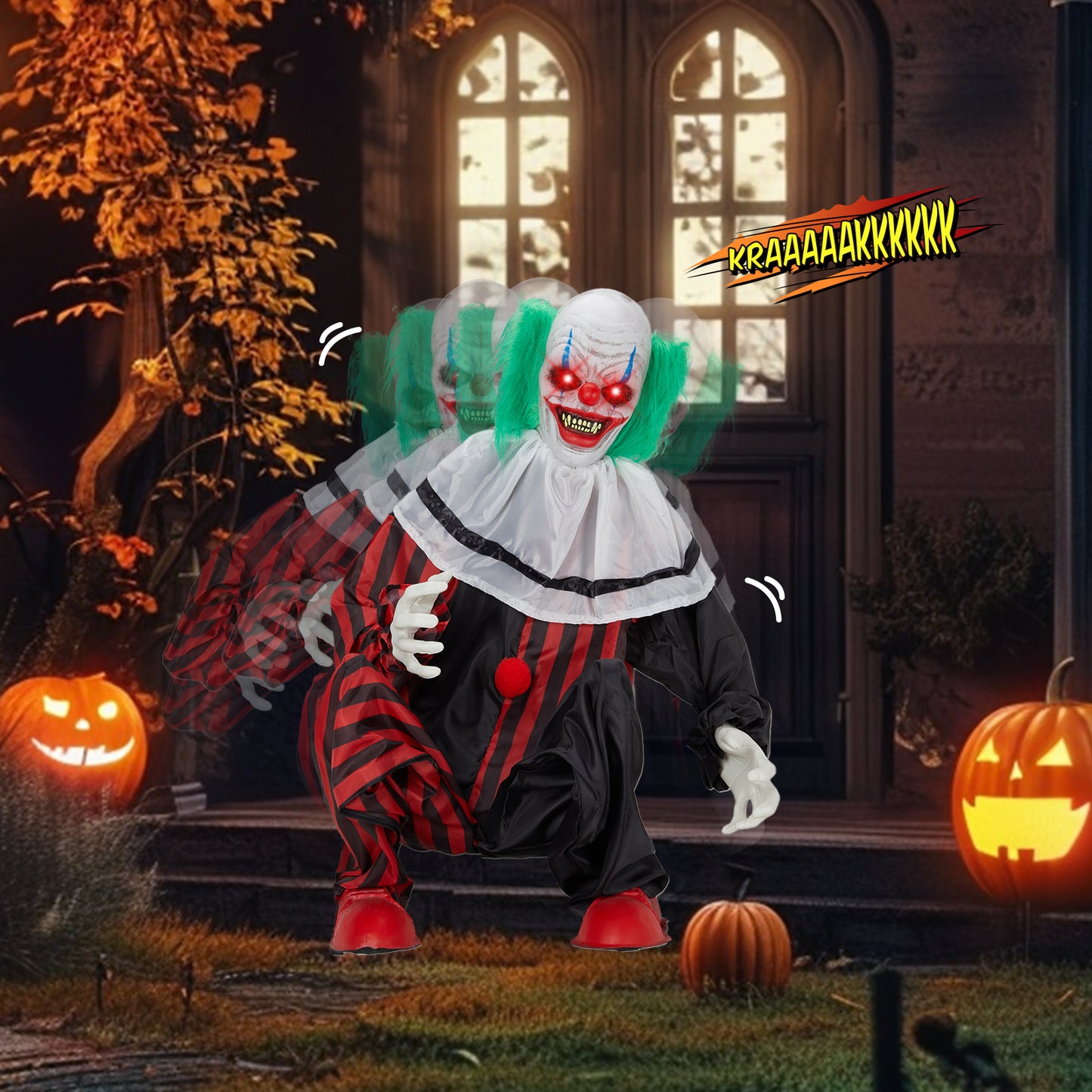 US Local 2.6ft Clown  Halloween Standing Decoration