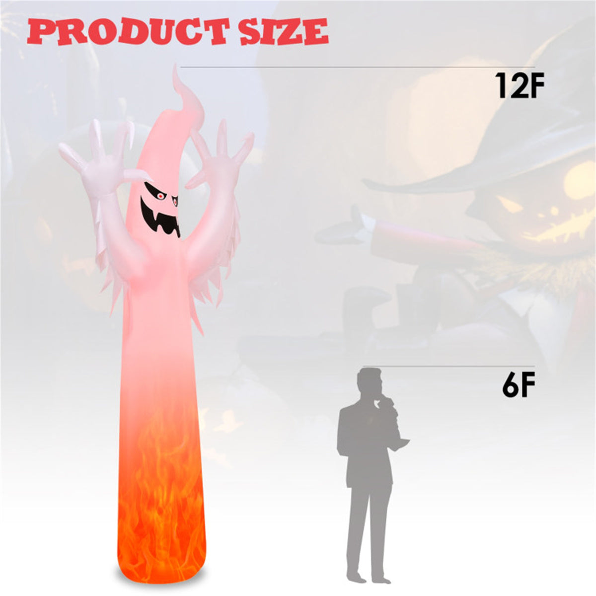 US Local 12 Feet Halloween Inflatable Decoration with Built