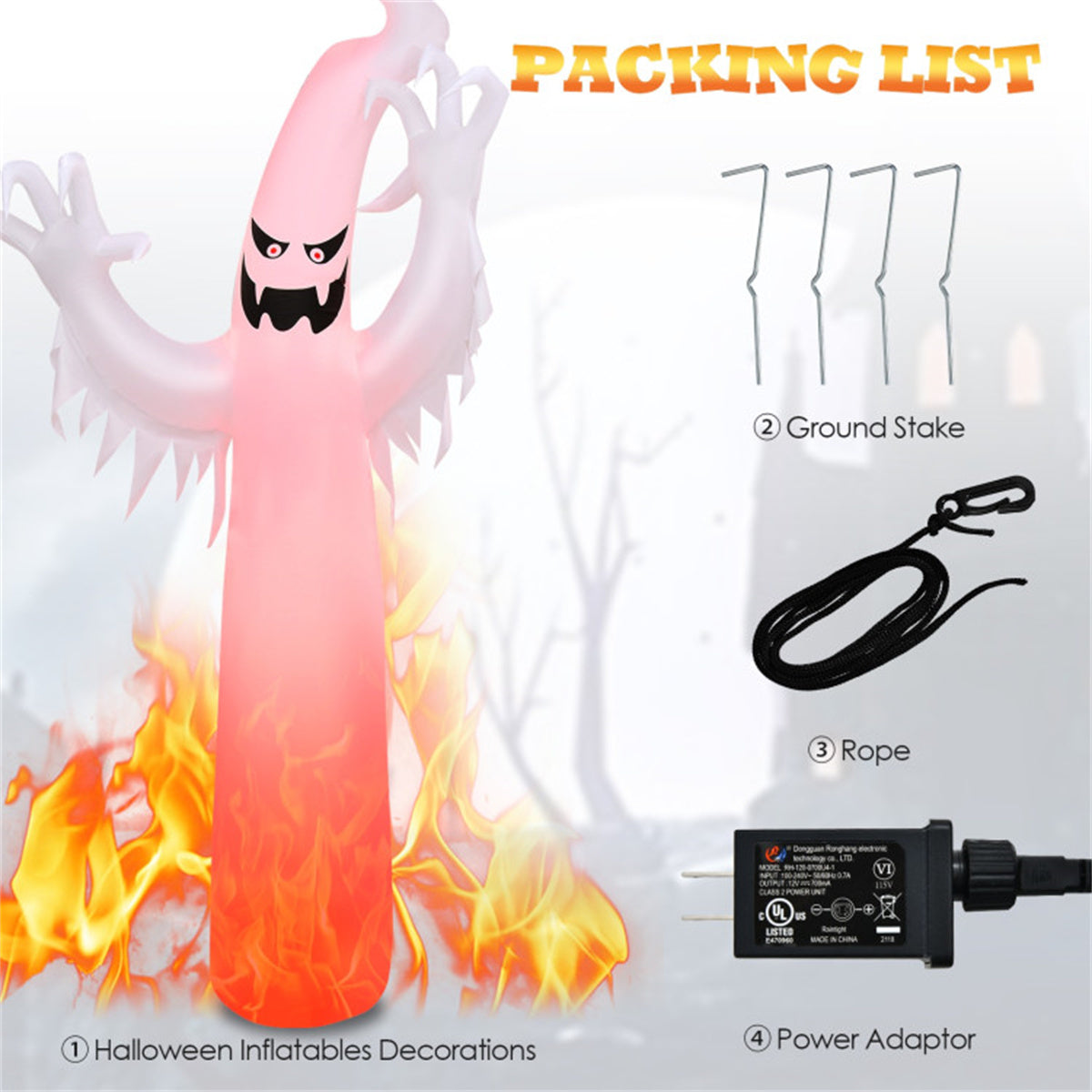 US Local 12 Feet Halloween Inflatable Decoration with Built