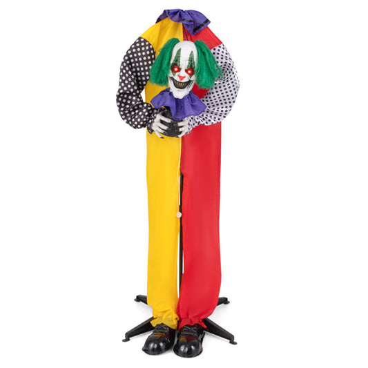 US Local 4.5FT Halloween clown decoration with LED eyes and phrase recording
