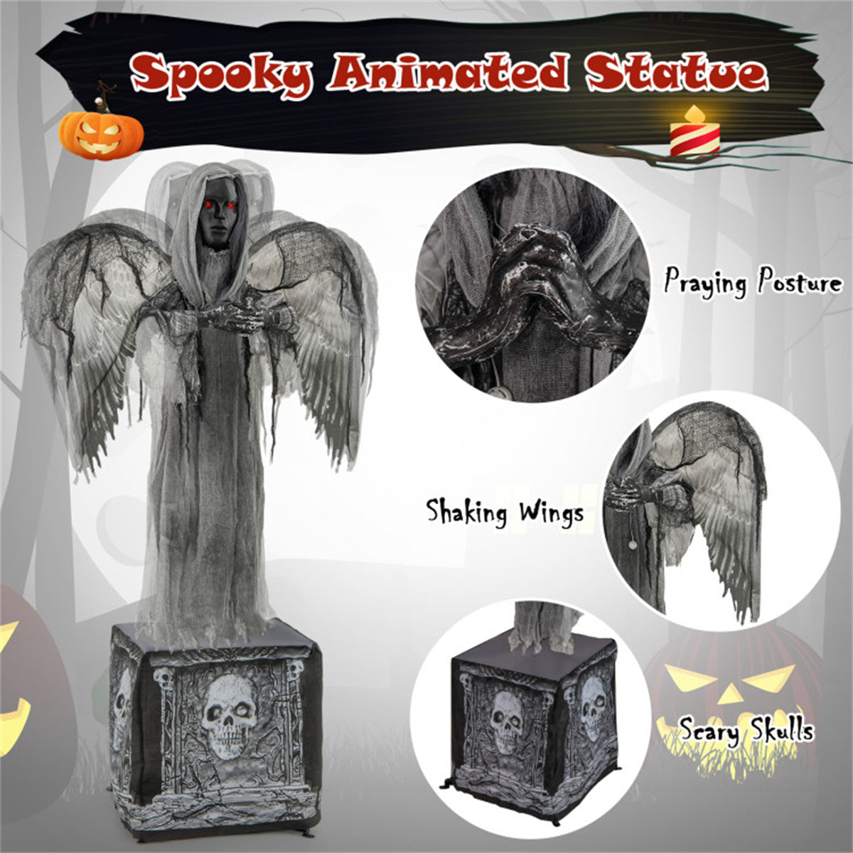US Local 5.5-foot Halloween decorations with wing flutter