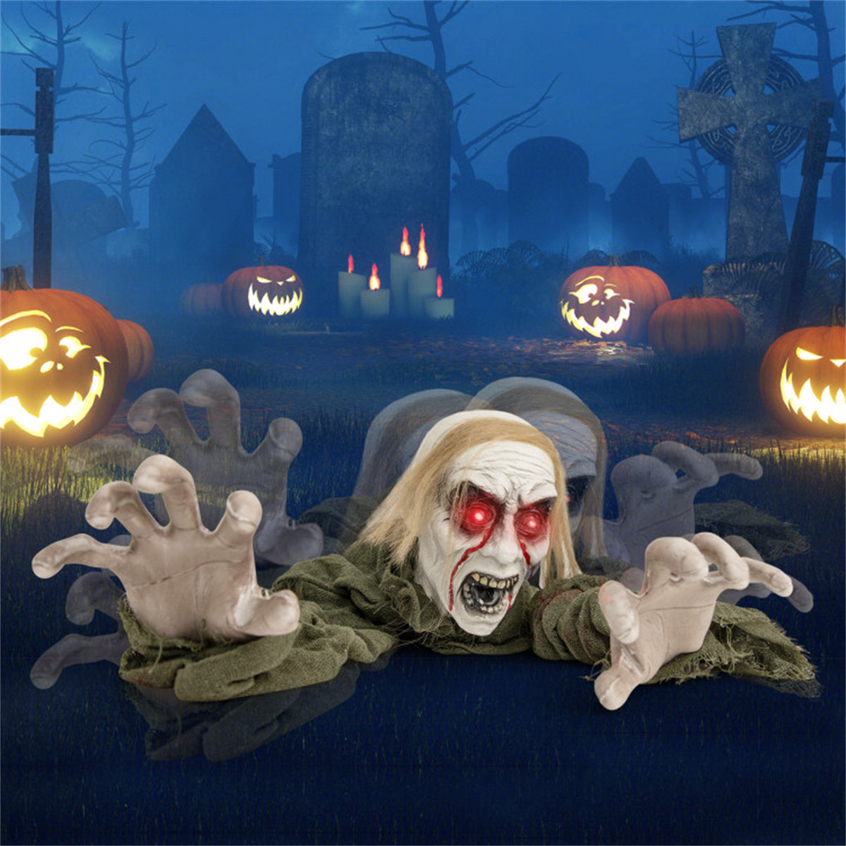 US Local Halloween zombie decorations with sparkling eyes and spooky sounds