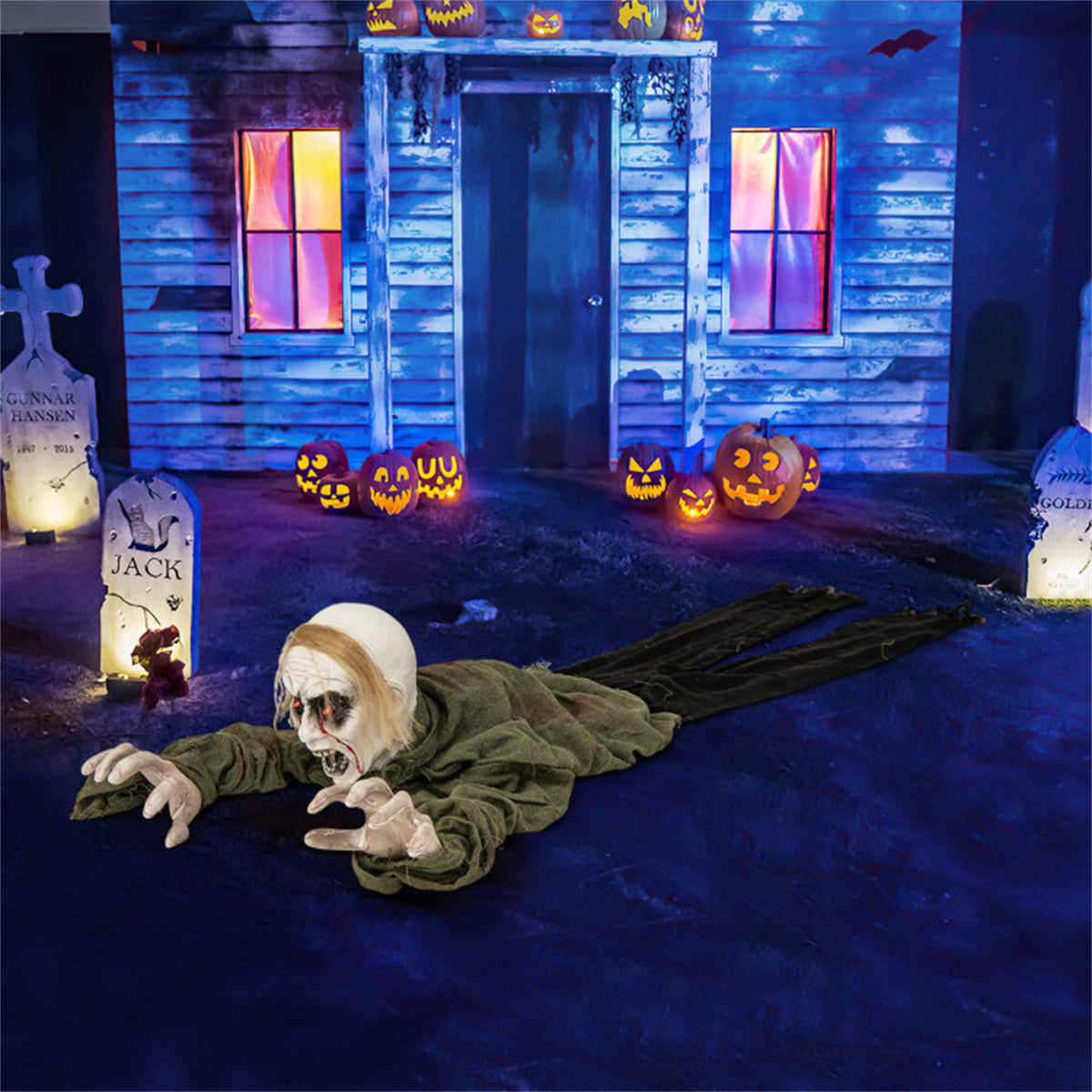 US Local Halloween zombie decorations with sparkling eyes and spooky sounds