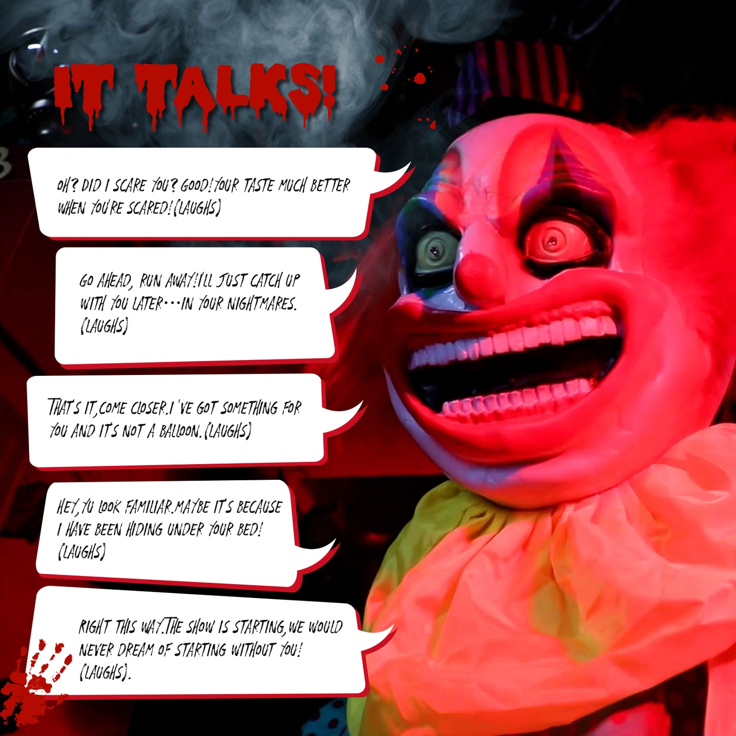 US Local 6ft Yellow Eyed Clown Outdoor Halloween Decorations