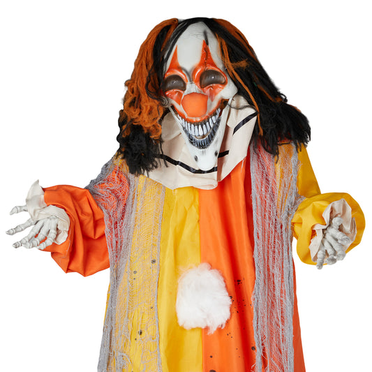 US Local 8.2ft Red eyed Clown Outdoor Halloween Decorations