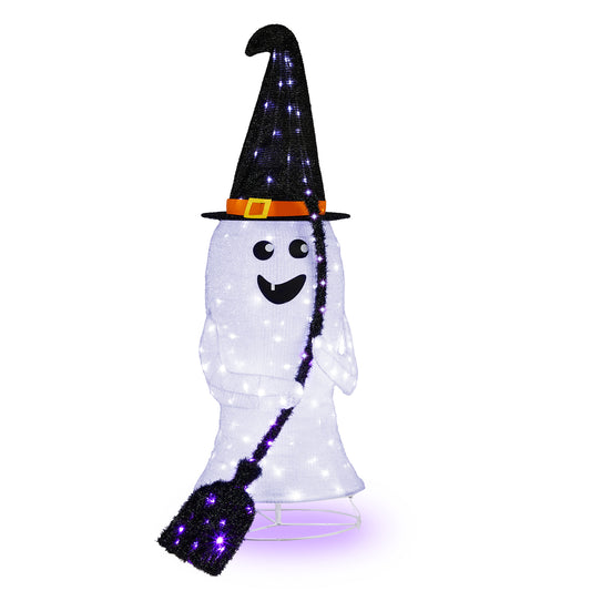 US Local 4ft  Ghost 100LED Lighted Outdoor Halloween Decorations